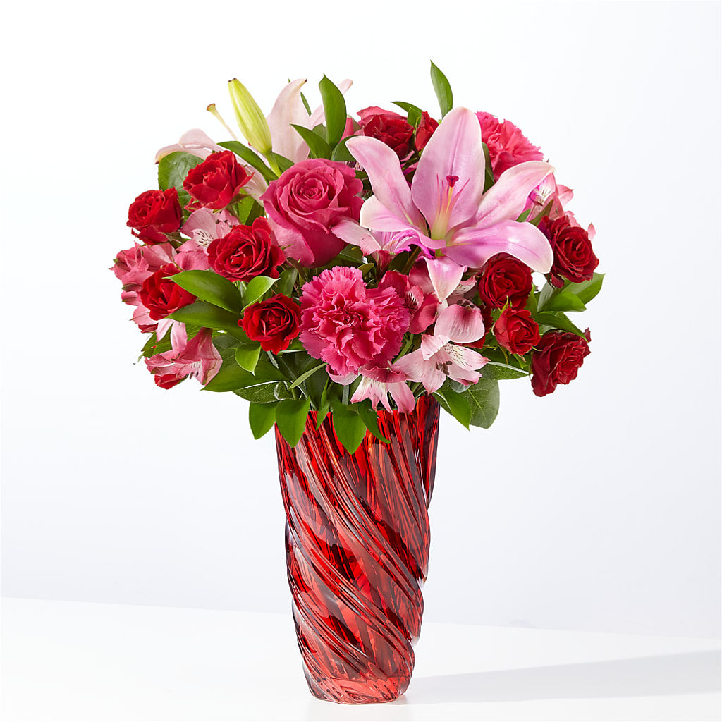 In Love Bouquet with Luxe Swirl Vase – HAYLEE FLOWERS & VARIETIES, Freeport NY