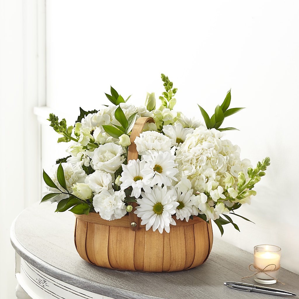 Pure Ivory Basket – HAYLEE FLOWERS & VARIETIES, Freeport NY