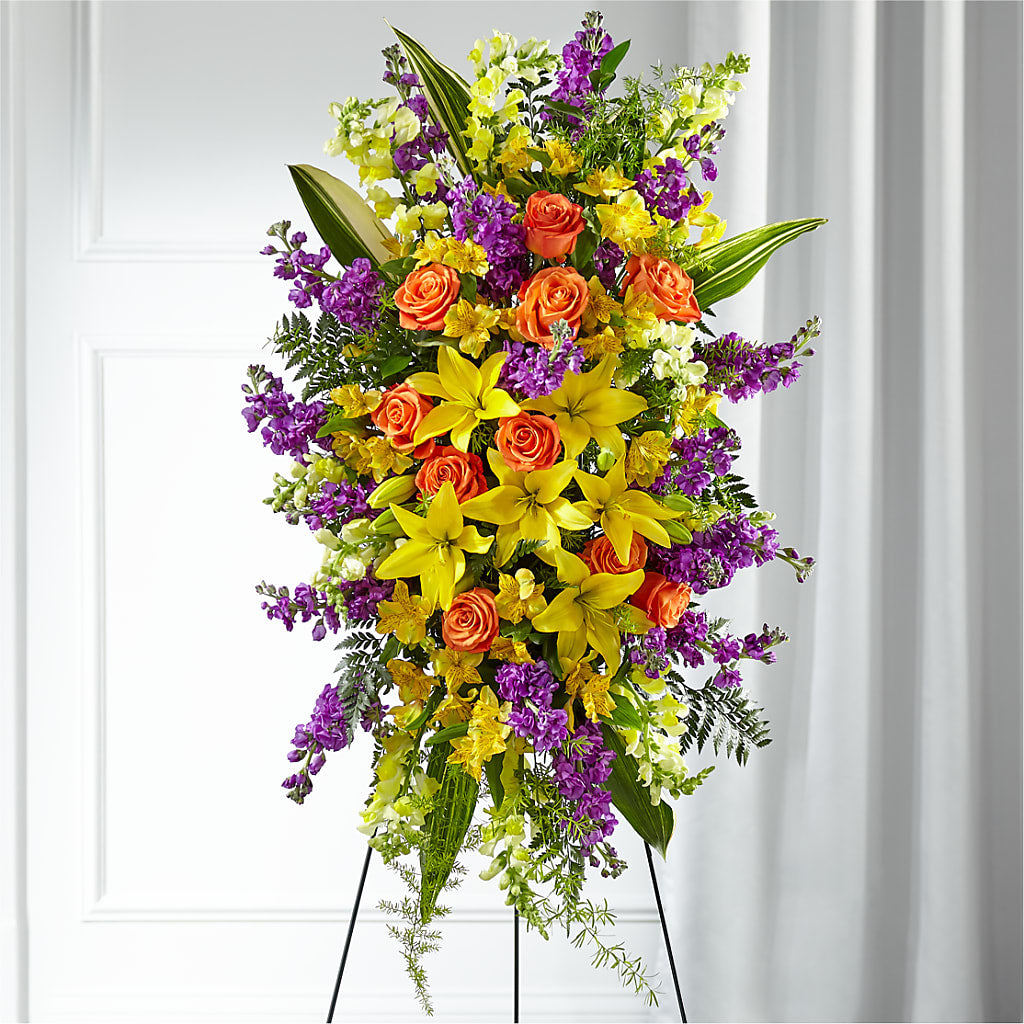 Thoughtful Prayers Standing Spray – HAYLEE FLOWERS & VARIETIES, Freeport NY