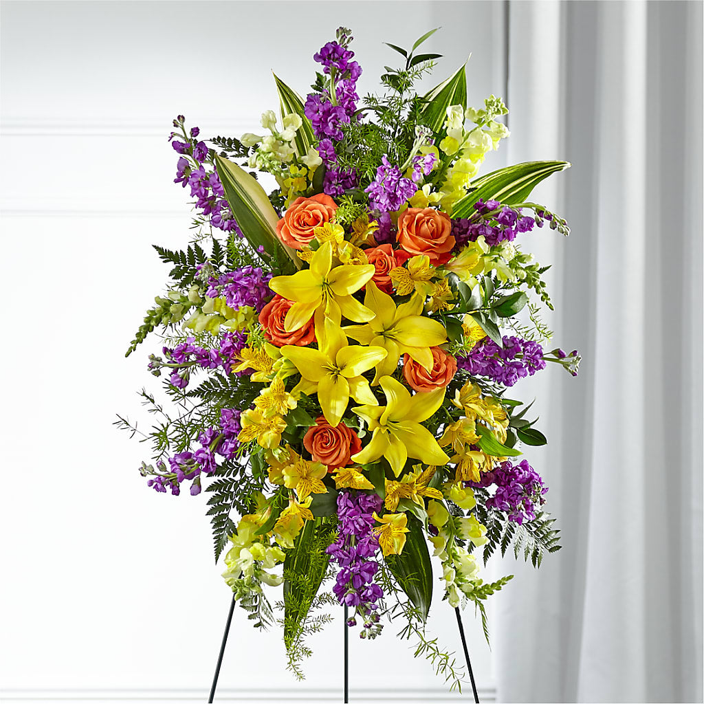 Thoughtful Prayers Standing Spray – HAYLEE FLOWERS & VARIETIES, Freeport NY