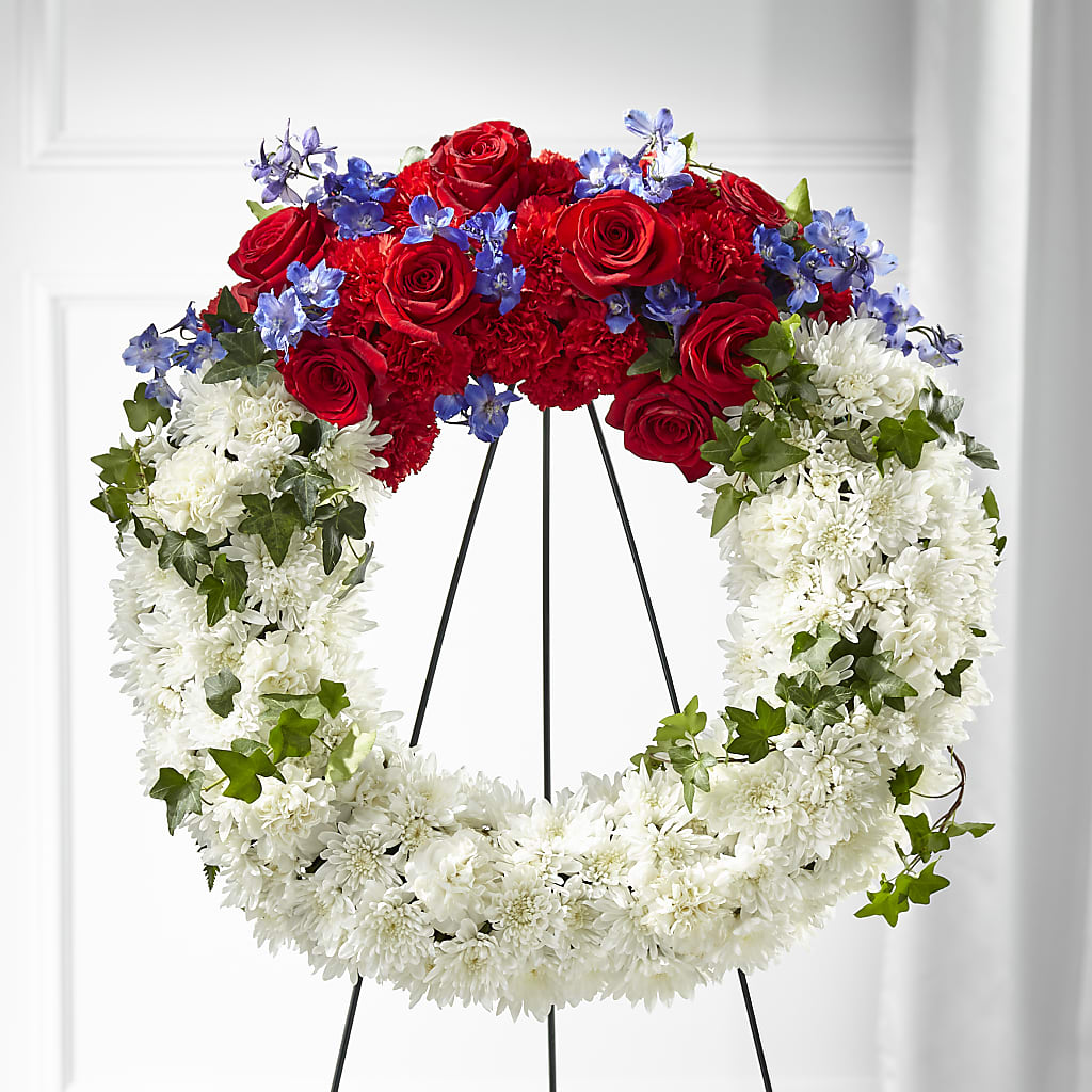 Patriotic Passion Wreath – HAYLEE FLOWERS & VARIETIES, Freeport NY