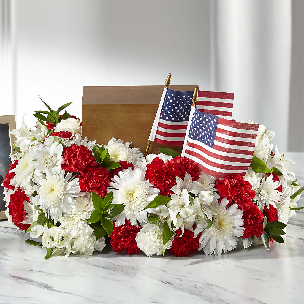 Spirit of Patriotism Cremation Adornment – HAYLEE FLOWERS & VARIETIES, Freeport NY