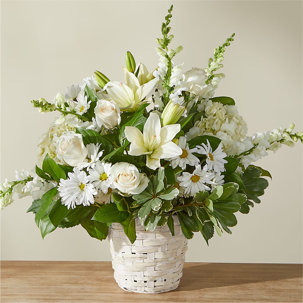 Ivory Elegance Floral Basket – HAYLEE FLOWERS & VARIETIES, Freeport NY