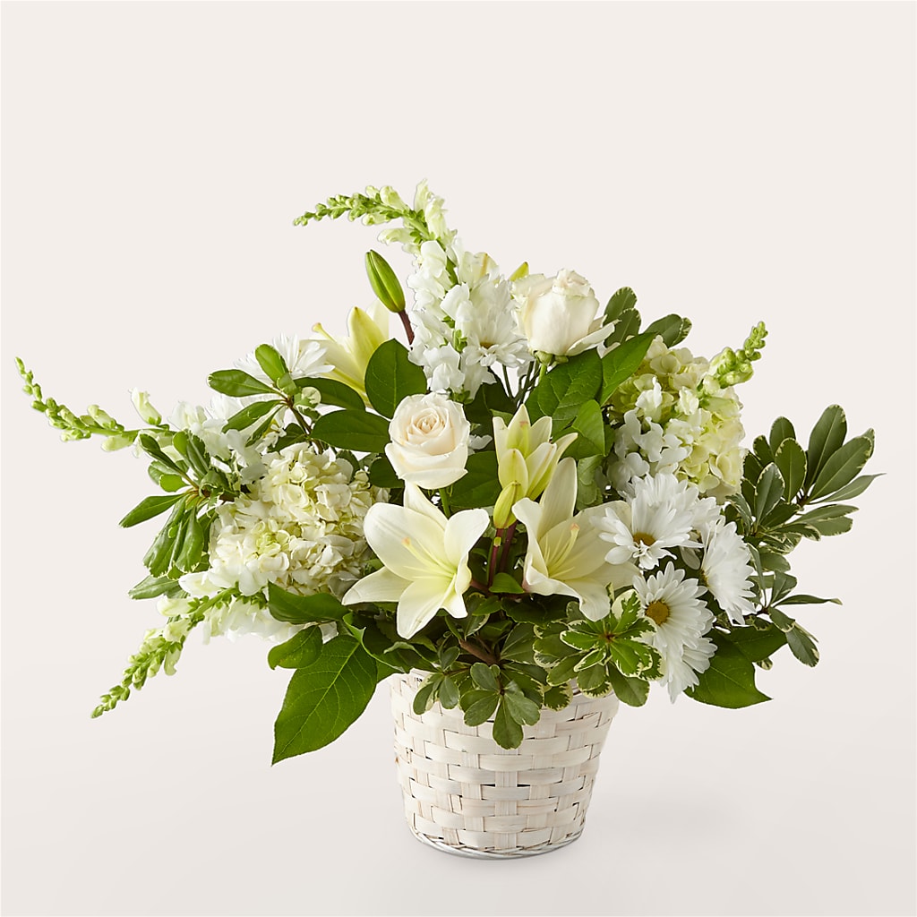 Ivory Elegance Floral Basket – HAYLEE FLOWERS & VARIETIES, Freeport NY