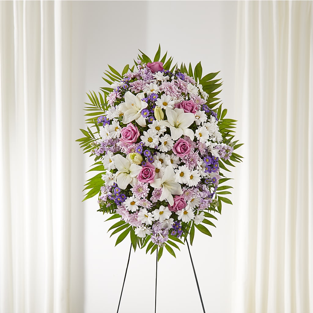 Surrounded by Love Standing Spray – HAYLEE FLOWERS & VARIETIES, Freeport NY