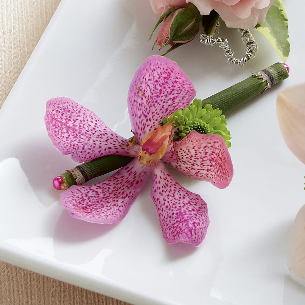 Pink Mokara Boutonniere – HAYLEE FLOWERS & VARIETIES, Freeport NY