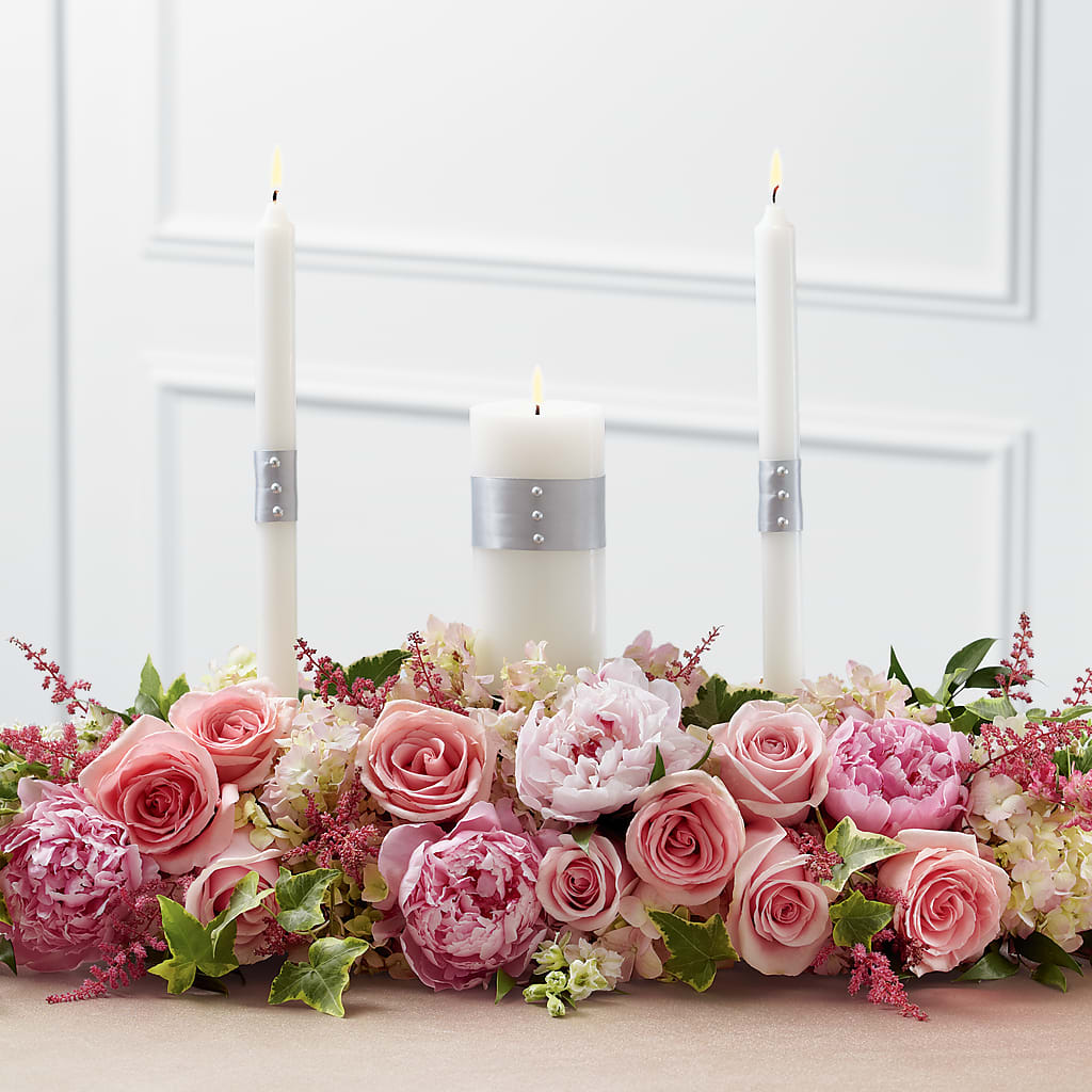 Worldwide Romance Unity Candle Arrangement – HAYLEE FLOWERS & VARIETIES, Freeport NY