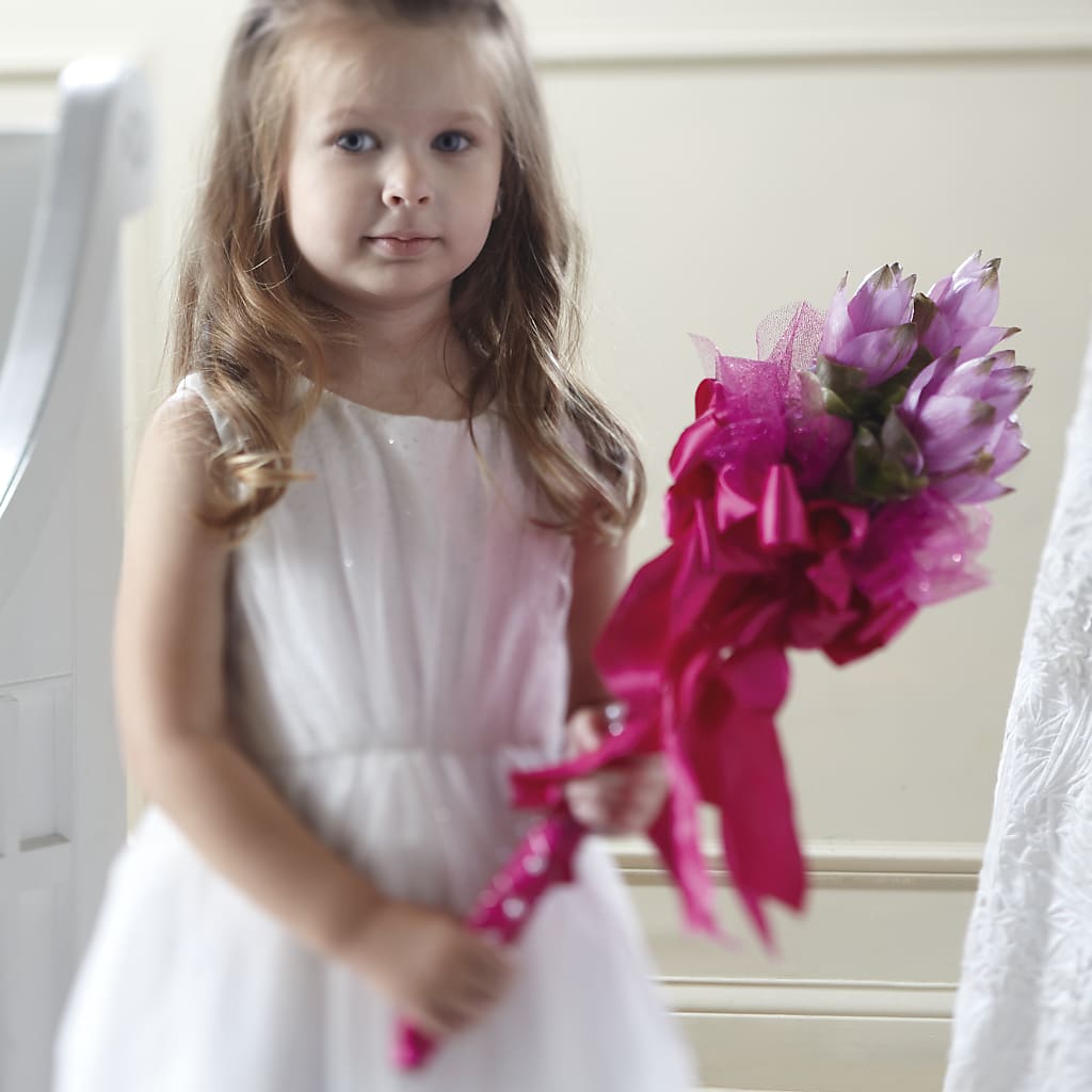 Sparkle Pink Flower Girl Bouquet – HAYLEE FLOWERS & VARIETIES, Freeport NY