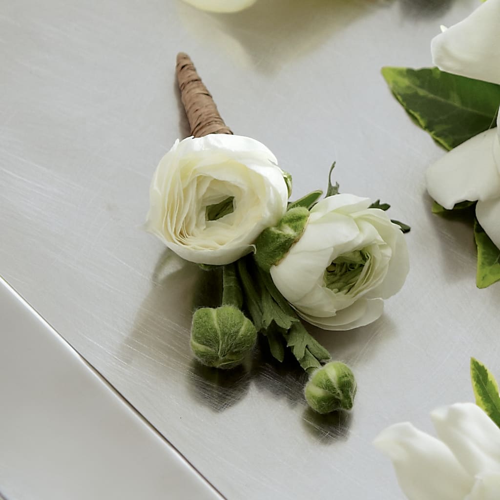 White Ranunculus Boutonniere – HAYLEE FLOWERS & VARIETIES, Freeport NY