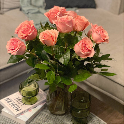 Long Stem Pink Rose Bouquet – HAYLEE FLOWERS & VARIETIES, Freeport NY