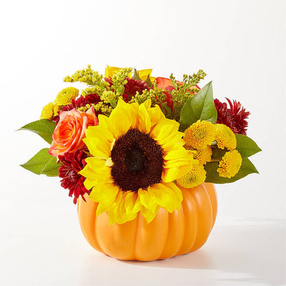 Golden Gourd Pumpkin Bouquet – HAYLEE FLOWERS & VARIETIES, Freeport NY