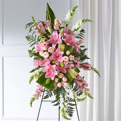 Elegant Embrace Standing Spray – HAYLEE FLOWERS & VARIETIES, Freeport NY