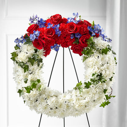 Patriotic Passion Wreath – HAYLEE FLOWERS & VARIETIES, Freeport NY