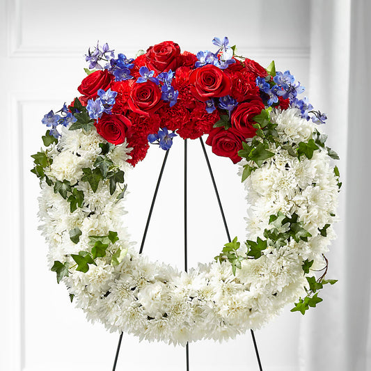 Patriotic Passion Wreath – HAYLEE FLOWERS & VARIETIES, Freeport NY
