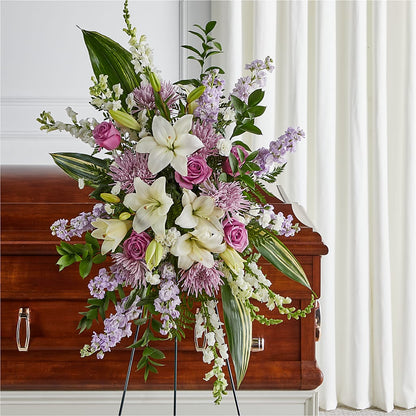 Grateful Hearts Standing Spray – HAYLEE FLOWERS & VARIETIES, Freeport NY