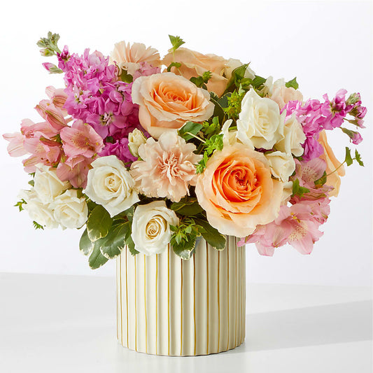 Paradise Bouquet with Ivory Vase – HAYLEE FLOWERS & VARIETIES, Freeport NY