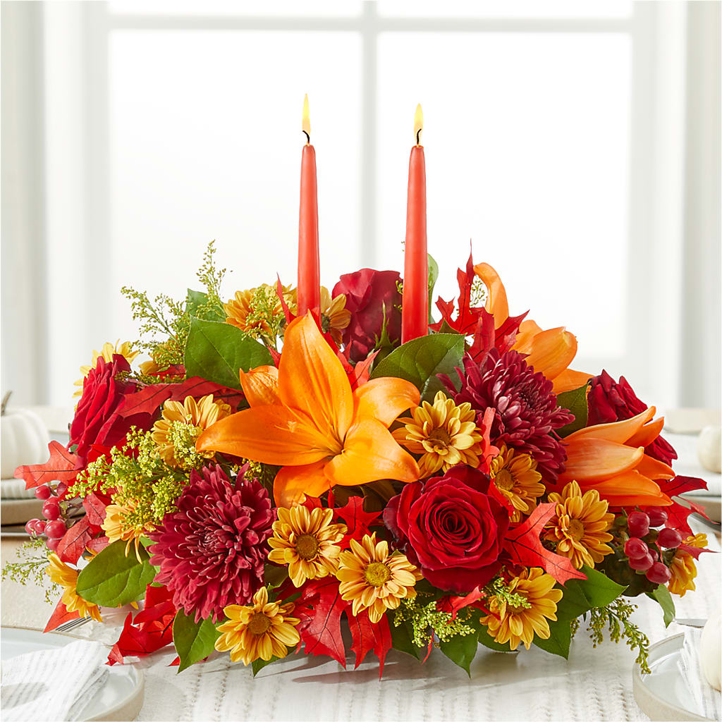 Autumn's Embrace Centerpiece – HAYLEE FLOWERS & VARIETIES, Freeport NY