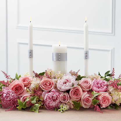 Worldwide Romance Unity Candle Arrangement – HAYLEE FLOWERS & VARIETIES, Freeport NY